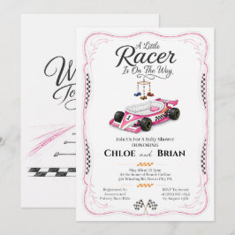Liten Racers Babygung Soveri Invitation Inbjudningar