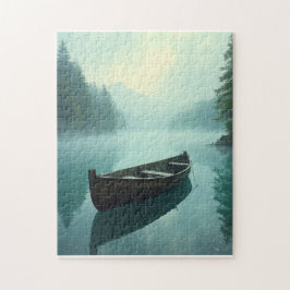 Liten radbåt på en grumlig sjö pussel