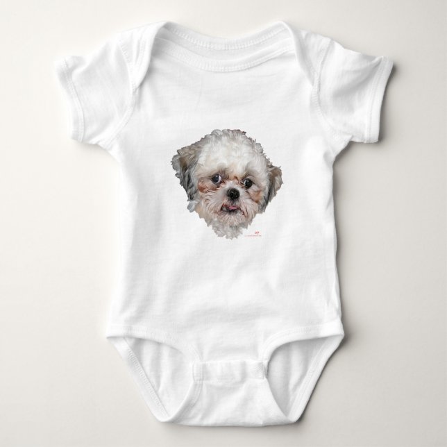 Liten Räddad Shih Tzu Huvudstudie T Shirt (Framsida)