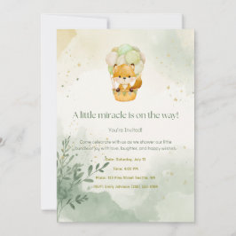 Liten räv baby shower-inbjudan