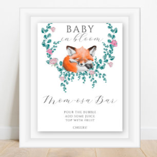 Liten räv baby shower - Mom-Osa bar Poster