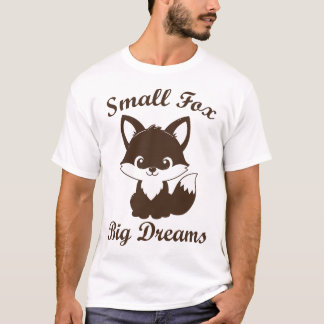 Liten räv, stora drömmar Söt tecknad räv t-shirt