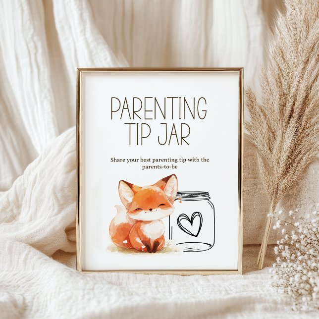 Liten Rävs Föräldratipsburk Baby Shower-skylt Poster (Skapare uppladdad)