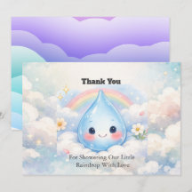 Liten regndropps inbjudan till baby shower