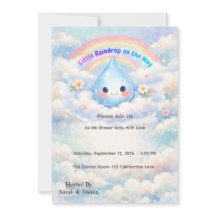 Liten regndropps inbjudan till baby shower