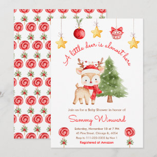 Liten Ren Jul Baby Shower Inbjudningar