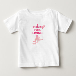 LITEN RESENÄR VIT HET RÖSABABYFlicka KLÄTTERRAR T Shirt