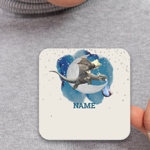 Liten riddardrake Stjärnnamn Baby Shower Fyrkantigt Klistermärke