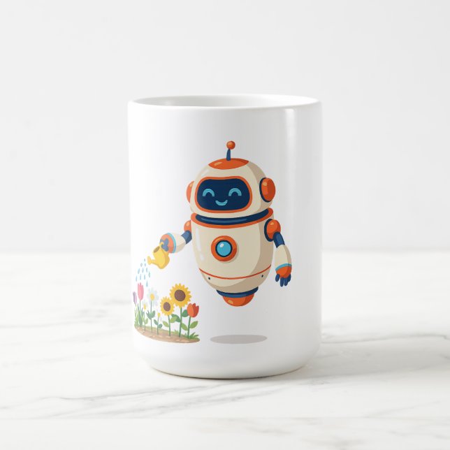 Liten robotträdgårdsmästare kaffemugg (Center)