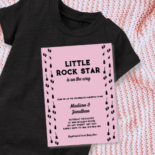 Liten Rockstjärna Gitarr Rock N Roll Baby Shower Inbjudningar