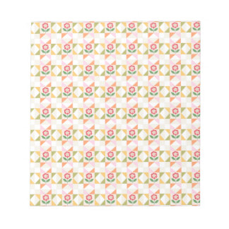 Liten röd blomster quiltblock anteckningsblock