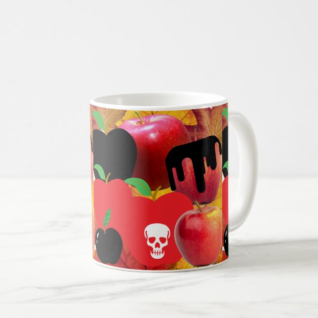Liten röd dödskalle giftig äpple vegan sommar kaffemugg (Framsida höger)