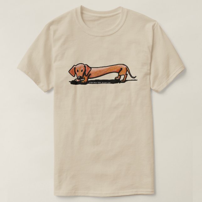 Liten röd Doxie T-shirt (Design framsida)