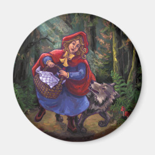 Liten röd Huva Magnet