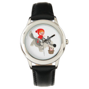 Liten röd Huva och Varg bevakning Armbandsur
