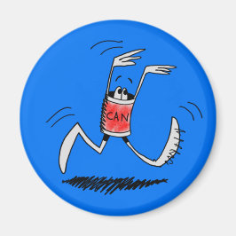 Liten röd löpande burkmagnet magnet