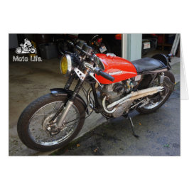 Liten röd motorcykel, av Moto Life Hälsningskort