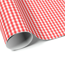 Liten röd och vitGingham som slår in papper Presentpapper