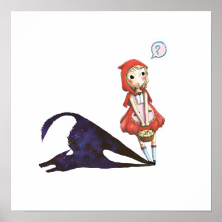 liten röd ridning huva poster