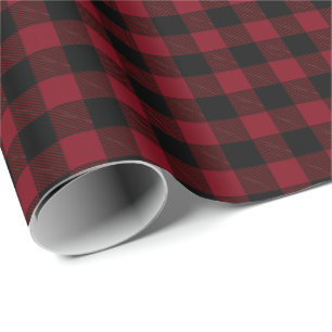 Liten röd rutig mönster tartan julrulle presentpapper