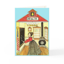 Liten röd skolhus reproduktion Gingham Docka
