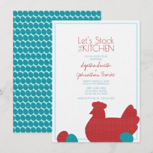 liten rödbrun LAND KITCHEN par dusch Inbjudningar