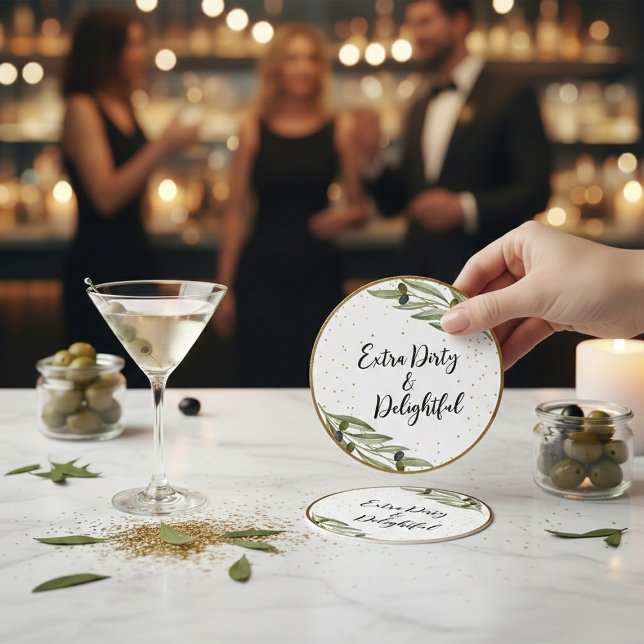 Liten rolig martini soaré underlägg papper rund (Skapare uppladdad)