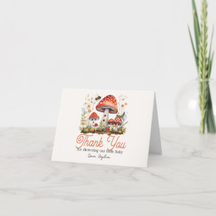 Liten rolig svamp baby shower tack kort