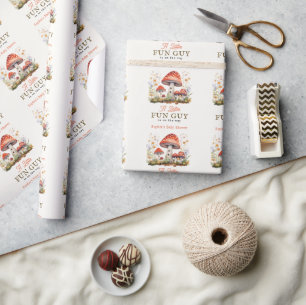 Liten rolig svamp Blommig baby shower Presentpapper