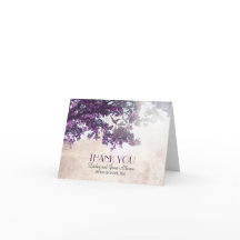 Liten romantisk tacksamhetskort med lila träd
