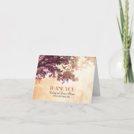 Liten romantisk tacksamhetskort med rosa träd tack kort