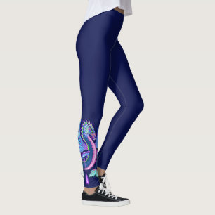 Liten Rosa Blå draken Vatten Leggings
