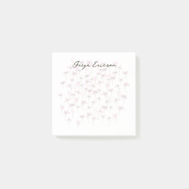 Liten Rosa Flowers PostIT® Notes-mall Post-it Block (Framsida)