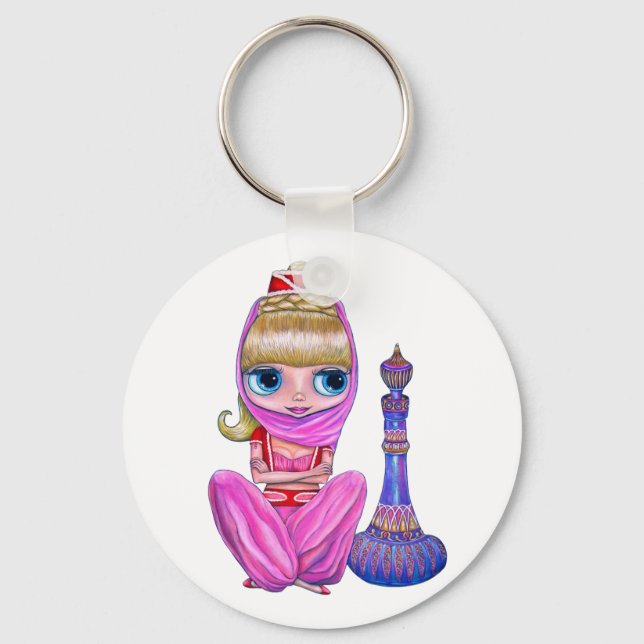Liten rosa geni nyckelring (Framsida)