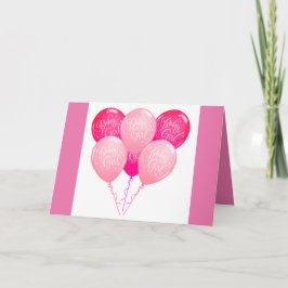 Liten Rosa Glädje Babyflicka Grattis Kort