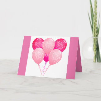 Liten Rosa Glädje Babyflicka Grattis Kort