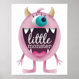 Liten rosa monster flickornas rum poster