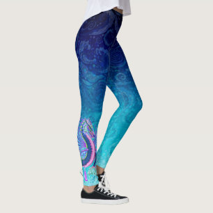 Liten Rosa och Blå Vatten-draken Leggings