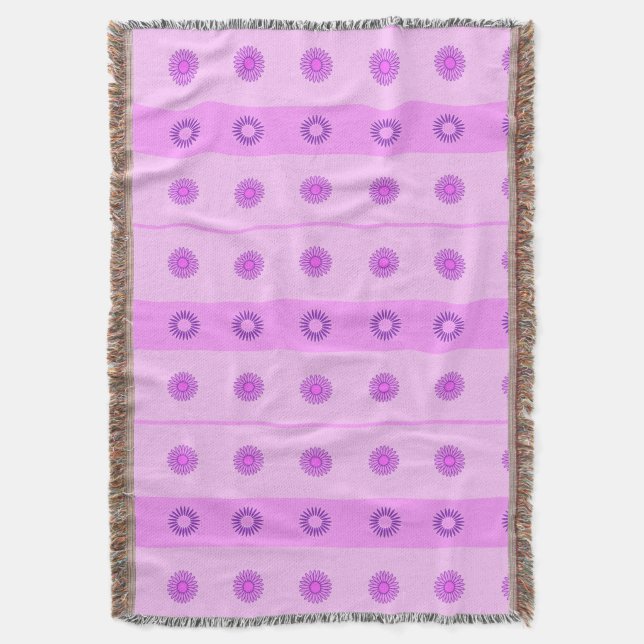 Liten rosa och lila blommönster mysfilt (Framsidan Vertikal)