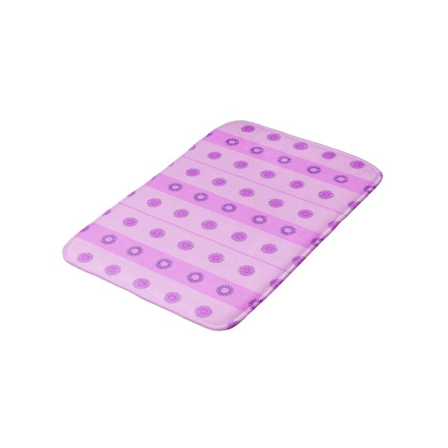 Liten Rosa och Lila blommor Mönster Badrumsmatta (Vinklad)
