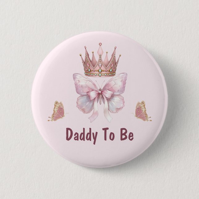 Liten rosa prinsessa Pappa på väg knapp (Framsida)