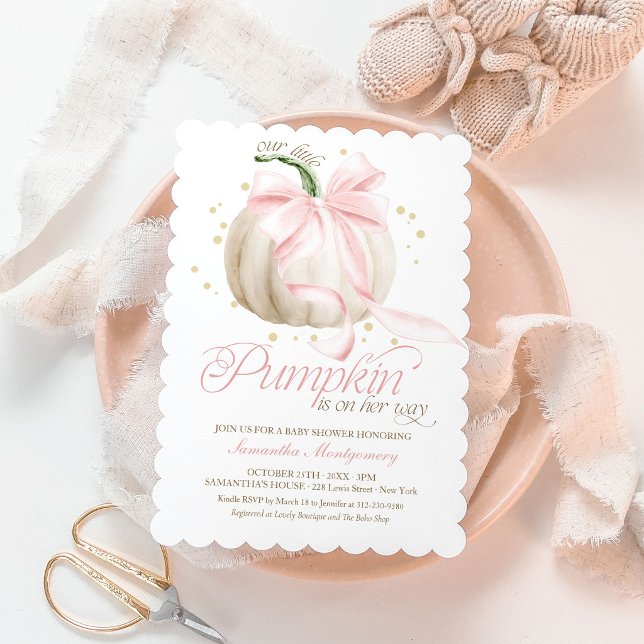 Liten rosa pumpa-barnkalas inbjudningar (Skapare uppladdad)