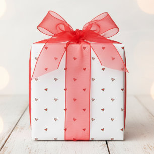 Liten Rosa Röda Hjärtan Minimal Alla Hjärtans Dag Presentpapper