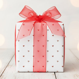 Liten Rosa Röda Hjärtan Minimal Alla Hjärtans Dag Presentpapper