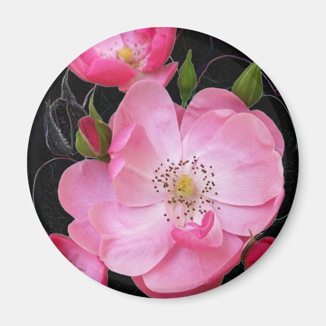 liten rosenknopp öppnas magnet (Framsidan)