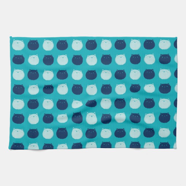 Liten rundakattpolka dots kökshandduk (Horisontell)