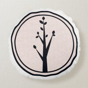 Liten rustik träd natur minimalistisk anpassad dek rund kudde