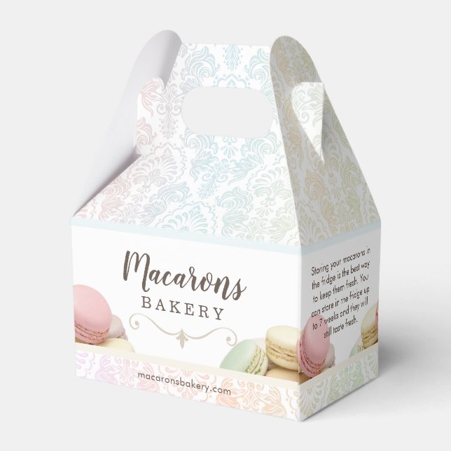 Liten ruta för fransk Macarons Presentaskar (Baksidan Sidan)