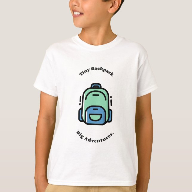 Liten Ryggsäck Stora Äventyr Barn T-Shirt (Framsida)