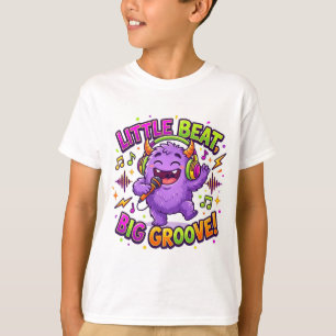 Liten rytm stor groove Söt monster t-shirt Barn